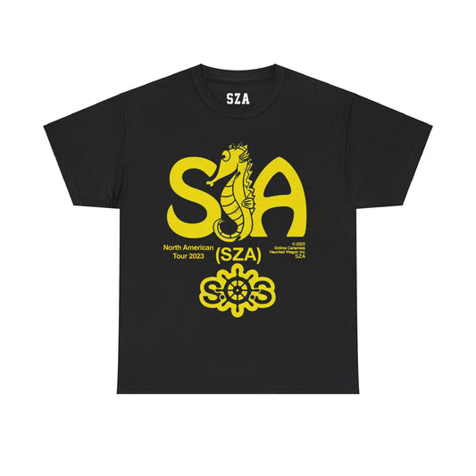 SZA SOS MERCH - SZA SEAHOUSE TOUR BLACK TEE