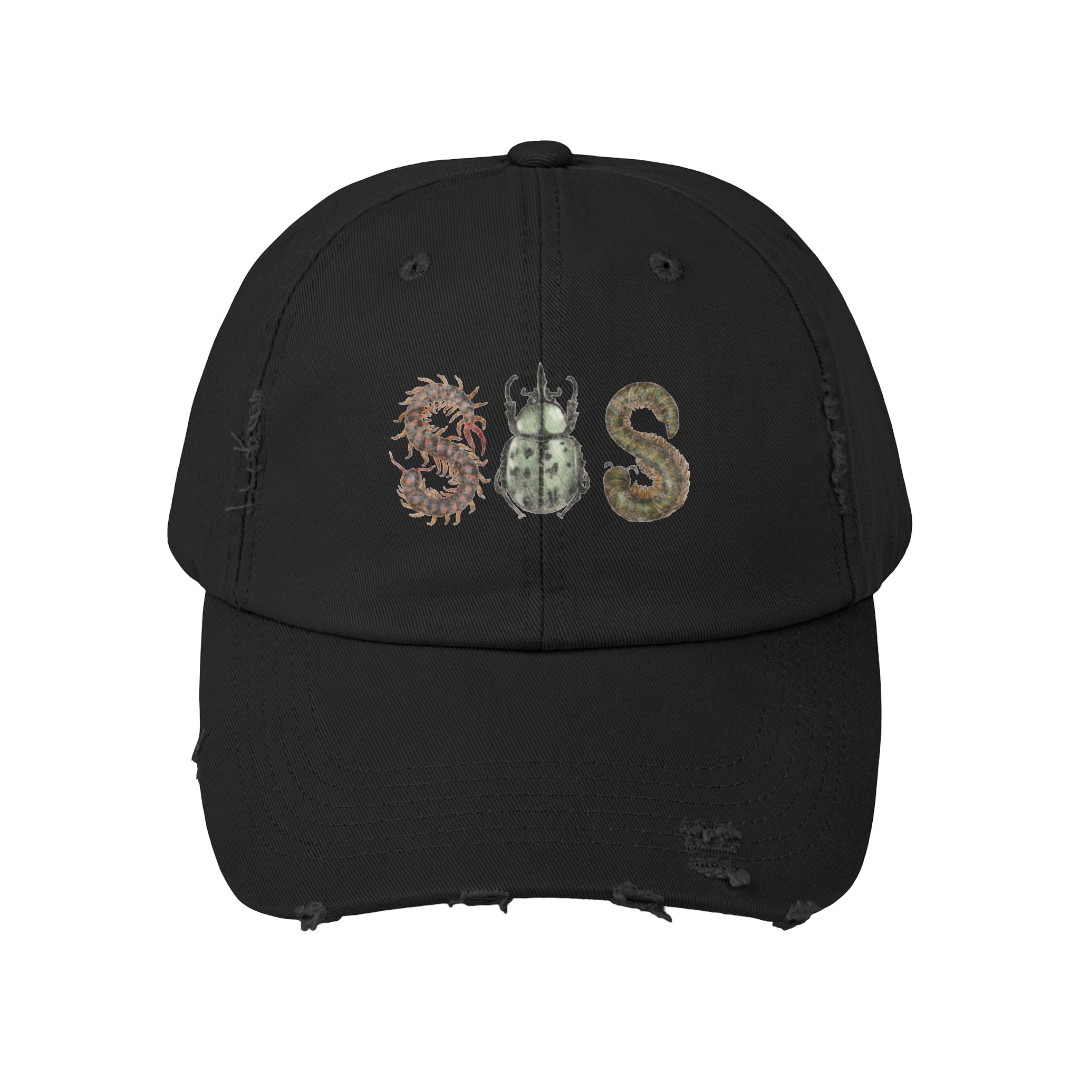 SZA LANA MERCH - SZA LANA SOS BLACK DISTRESSED HAT