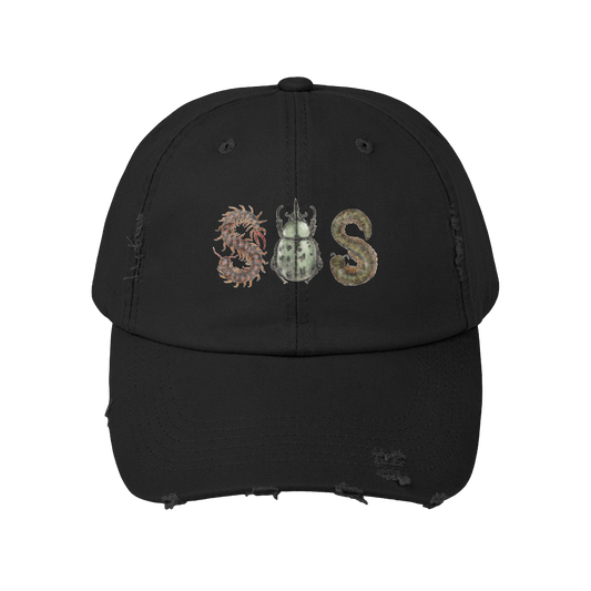SZA LANA MERCH - SZA LANA SOS BLACK DISTRESSED HAT
