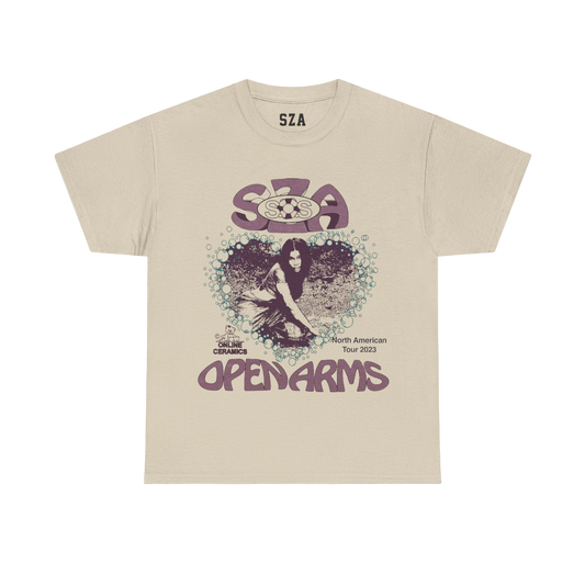 SZA SOS MERCH - SZA OPEN ARMS TOUR SAND TEE