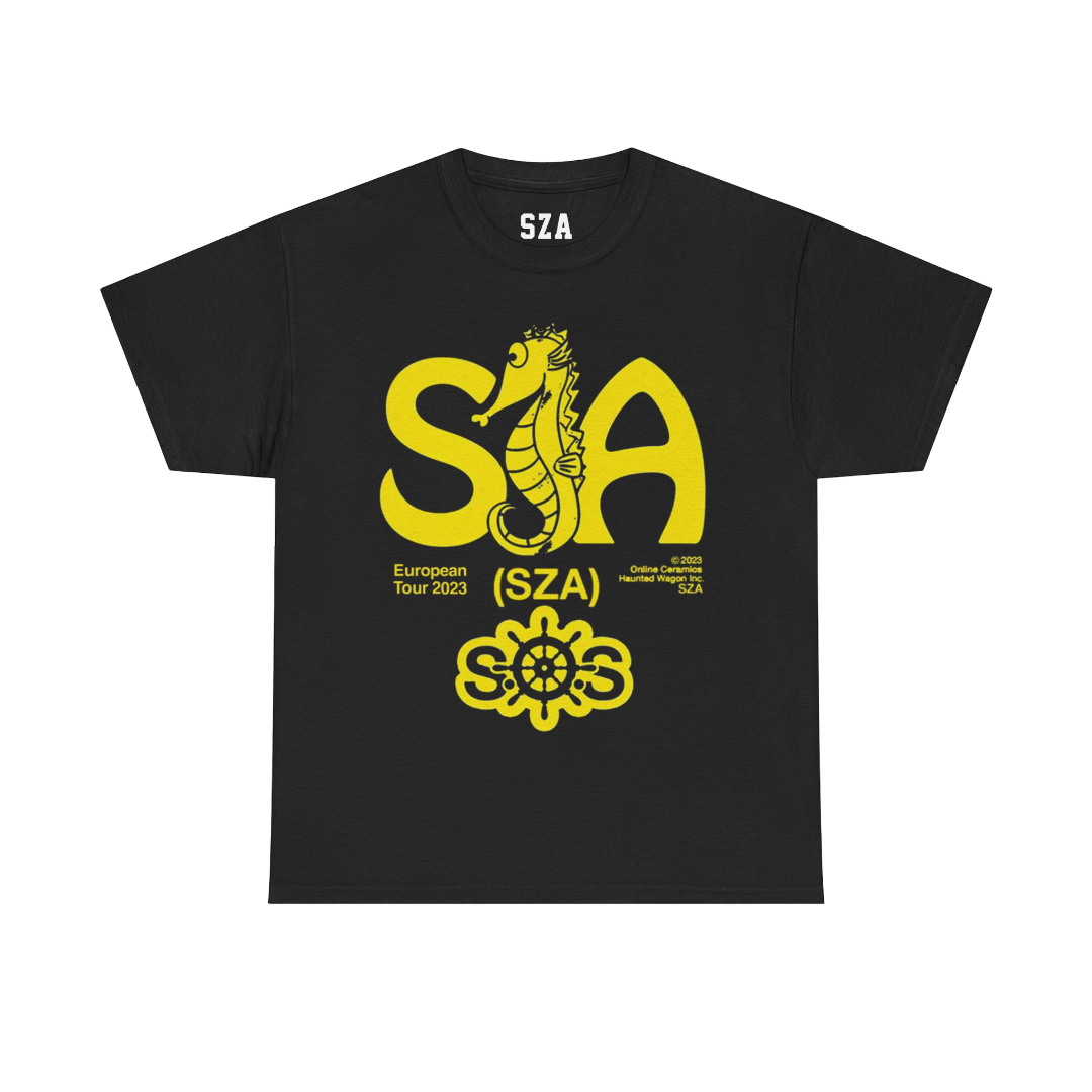 SZA SOS MERCH - SZA SEAHOUSE EUROPE TOUR BLACK TEE