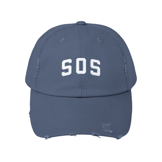 SZA SOS MERCH - SZA SOS DISTRESSED BLUE HAT