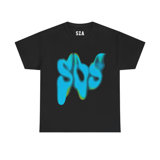SZA SOS MERCH - SZA SOS GLOW BLACK TEE