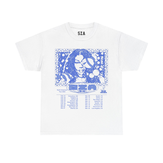 SZA SOS MERCH - WHITE SOS NORTH AMERICA TOUR T-SHIRT
